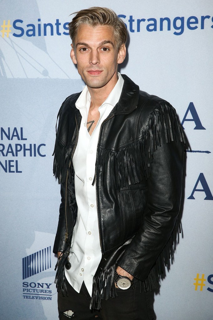 Aaron Carter at a premiere in Los Angeles