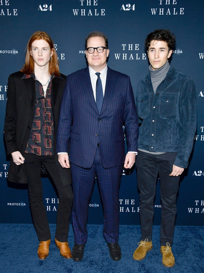 Brendan Fraser & His Sons In NYC