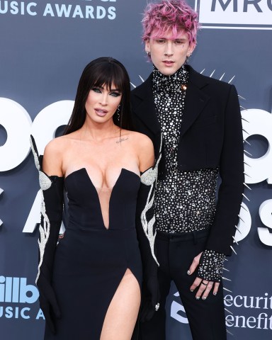 American actress Megan Fox and boyfriend/American rapper Machine Gun Kelly (Colson Baker) arrive at the 2022 Billboard Music Awards held at the MGM Grand Garden Arena on May 15, 2022 in Las Vegas, Nevada, United States.
2022 Billboard Music Awards - Arrivals, Mgm Grand Garden Arena, Las Vegas, Nevada, United States - 16 May 2022