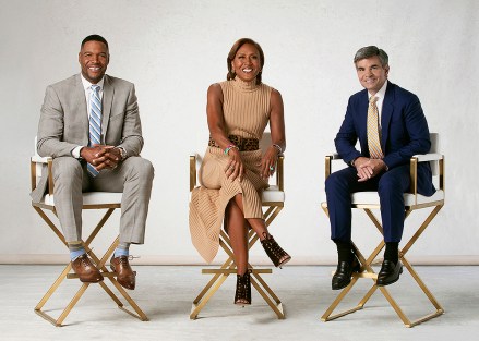 GOOD MORNING AMERICA - 6/21/22  ‘’Good Morning America,’’ airs weekdays Monday-Friday, 7am-9am, ET on ABC.
(ABC/Heidi Gutman)
MICHAEL STRAHAN, ROBIN ROBERTS, GEORGE STEPHANOPOULOS