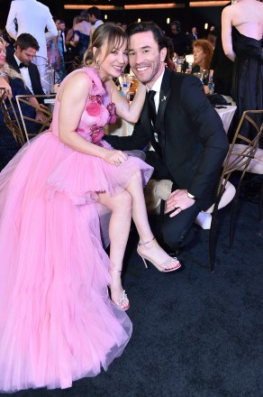 Kaley Cuoco, left, and Tom Pelphrey at the 74th Emmy Awards on at the Microsoft Theater in Los Angeles
74th Emmy Awards - Backstage and Audience, Los Angeles, United States - 12 Sep 2022