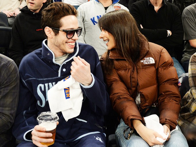 Pete Davidson & Emily Ratajkowski at Knicks Game