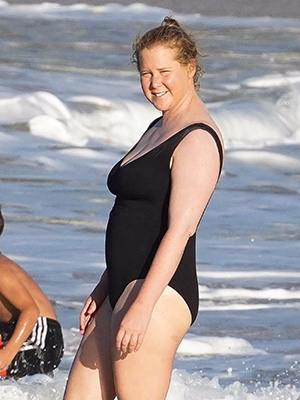 Amy Schumer black swimsuit