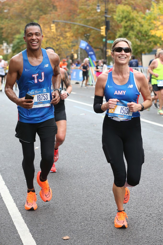 Amy Robach & T.J. Holmes Running Marathon