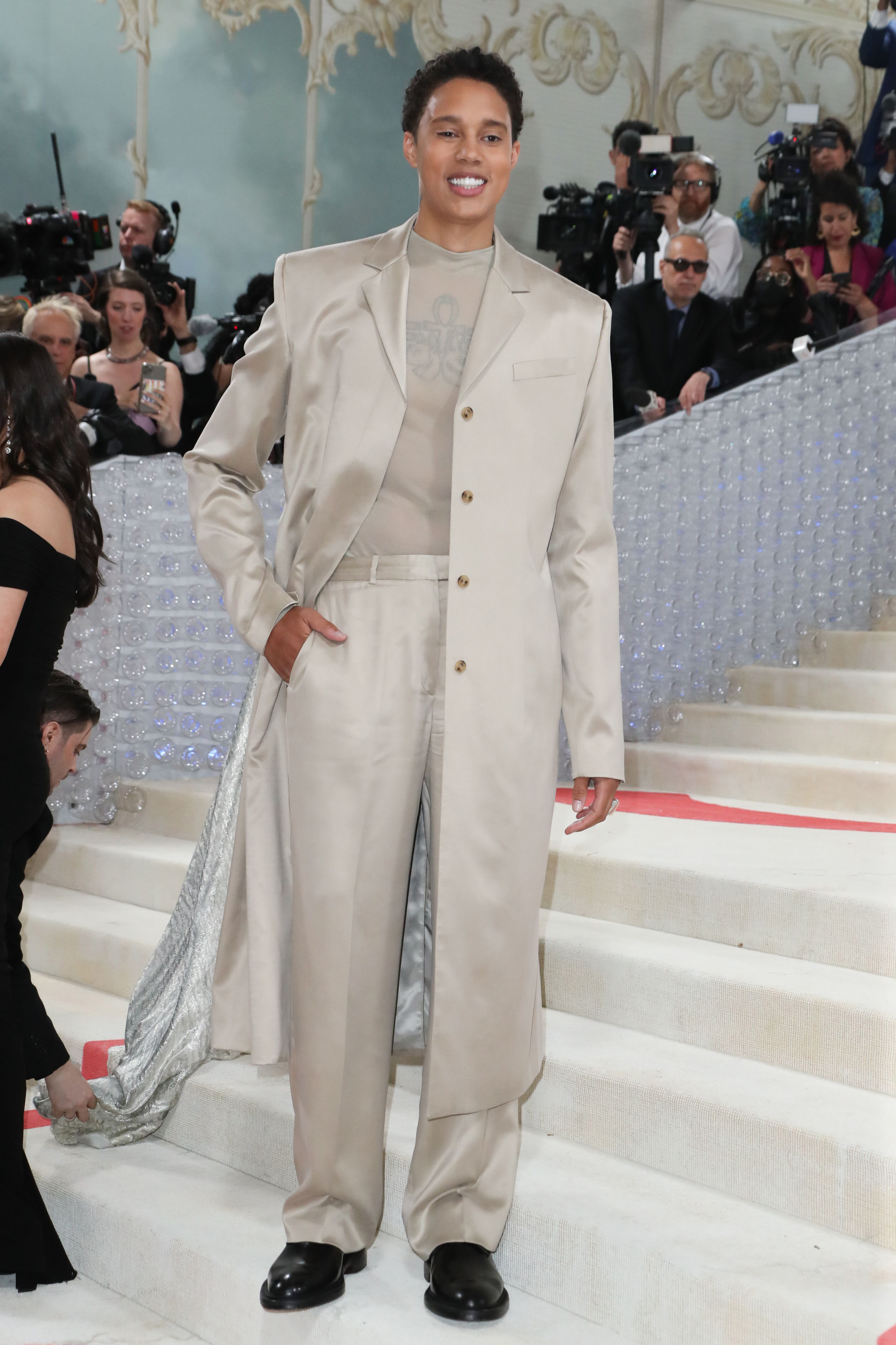 Brittney Griner
The Metropolitan Museum of Art's Costume Institute Benefit, celebrating the opening of the Karl Lagerfeld: A Line of Beauty exhibition, Arrivals, New York, USA - 01 May 2023
Wearing Calvin Klein