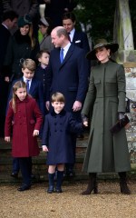 Princess Charlotte, Catherine Princess of Wales, Prince Louis, Prince George and Prince William
Christmas Day church service, Sandringham, Norfolk, UK - 25 Dec 2022