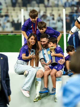 Editorial Use Only
Mandatory Credit: Photo by Kieran McManus/Shutterstock (13670809hp)
Lionel Messi of Argentina celebrates with his family after winning the World Cup
Argentina v France, FIFA World Cup 2022, Final, Football, Lusail Stadium, Al Daayen, Qatar - 18 Dec 2022