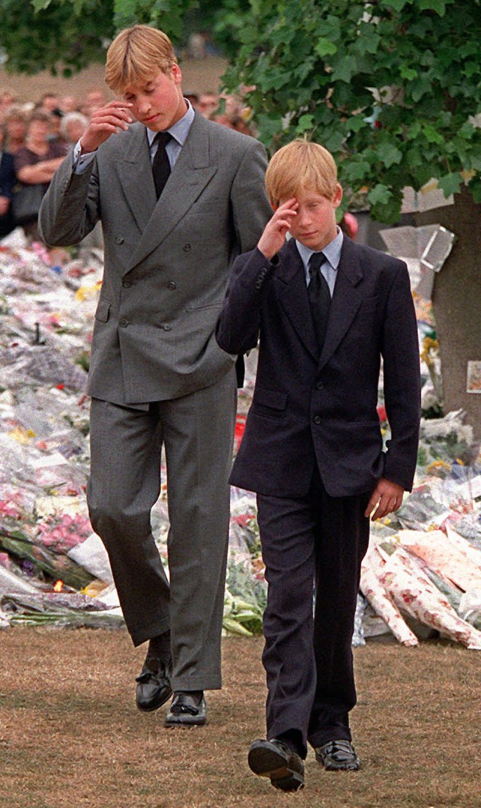 The Princes Leave a Tribute to Diana