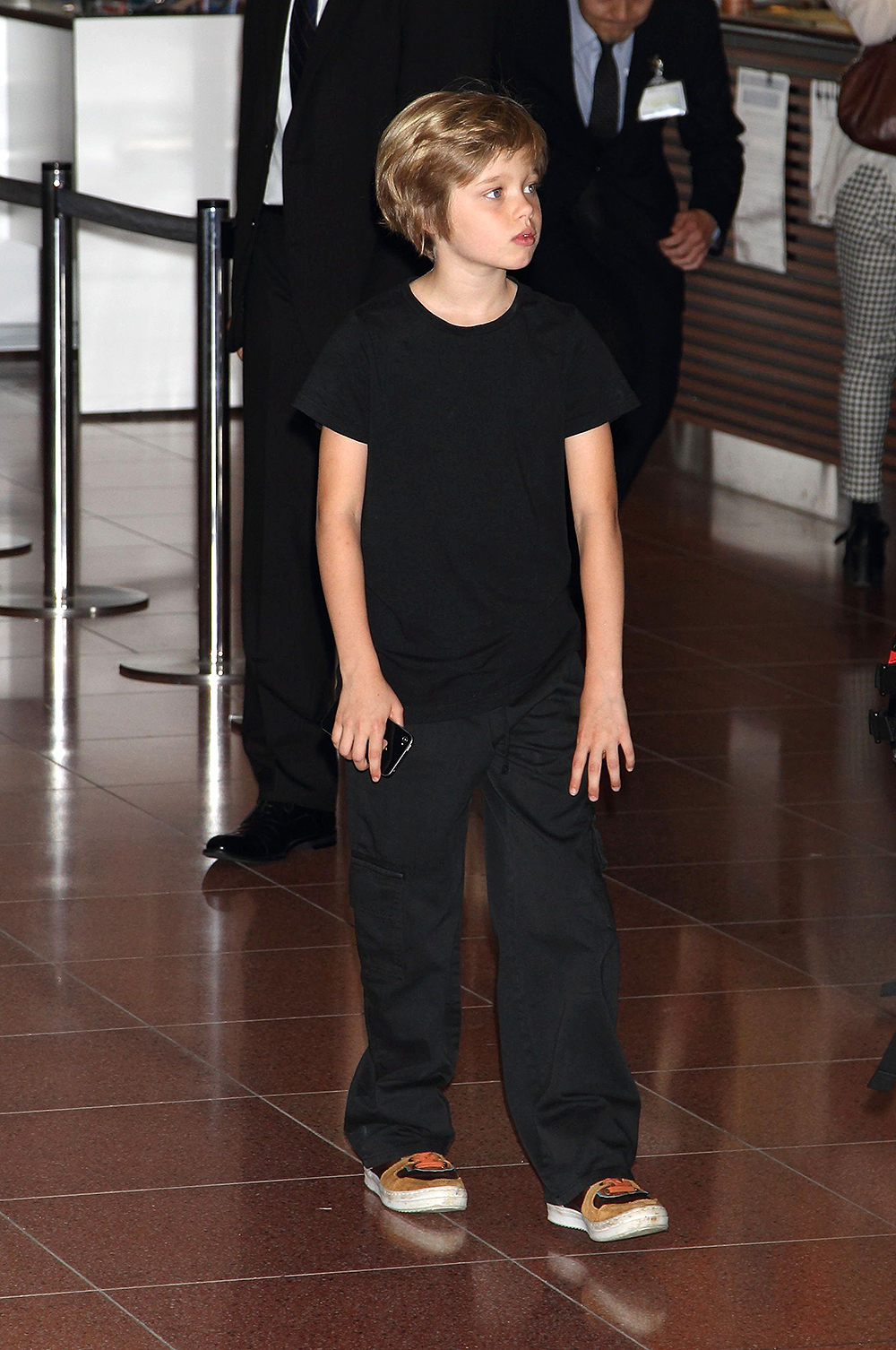 Angelina Jolie and family at Haneda International airport, Tokyo, Japan - 21 Jun 2014