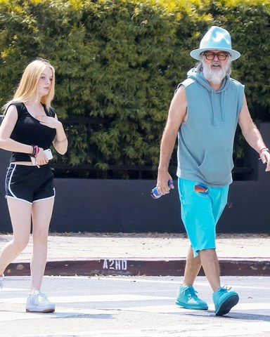 Los Feliz, CA  - *EXCLUSIVE*  - Michael Lockwood wears a colorful outfit as he walks to lunch with his daughter in Los Feliz.Pictured: Michael LockwoodBACKGRID USA 11 APRIL 2023 USA: +1 310 798 9111 / usasales@backgrid.comUK: +44 208 344 2007 / uksales@backgrid.com*UK Clients - Pictures Containing ChildrenPlease Pixelate Face Prior To Publication*