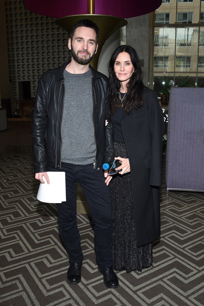 Courtney Cox on her way to receiving her star on the Hollywood Walk of Fame