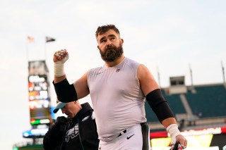 Philadelphia Eagles' Jason Kelce leaves the field after defeating the Tennessee Titans in an NFL football game, in Philadelphia
Titans Eagles Football, Philadelphia, United States - 04 Dec 2022