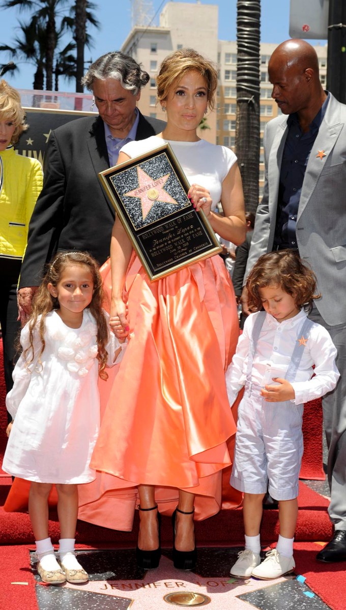 Jennifer Lopez & Twins at Hollywood Walk of Fame Ceremony