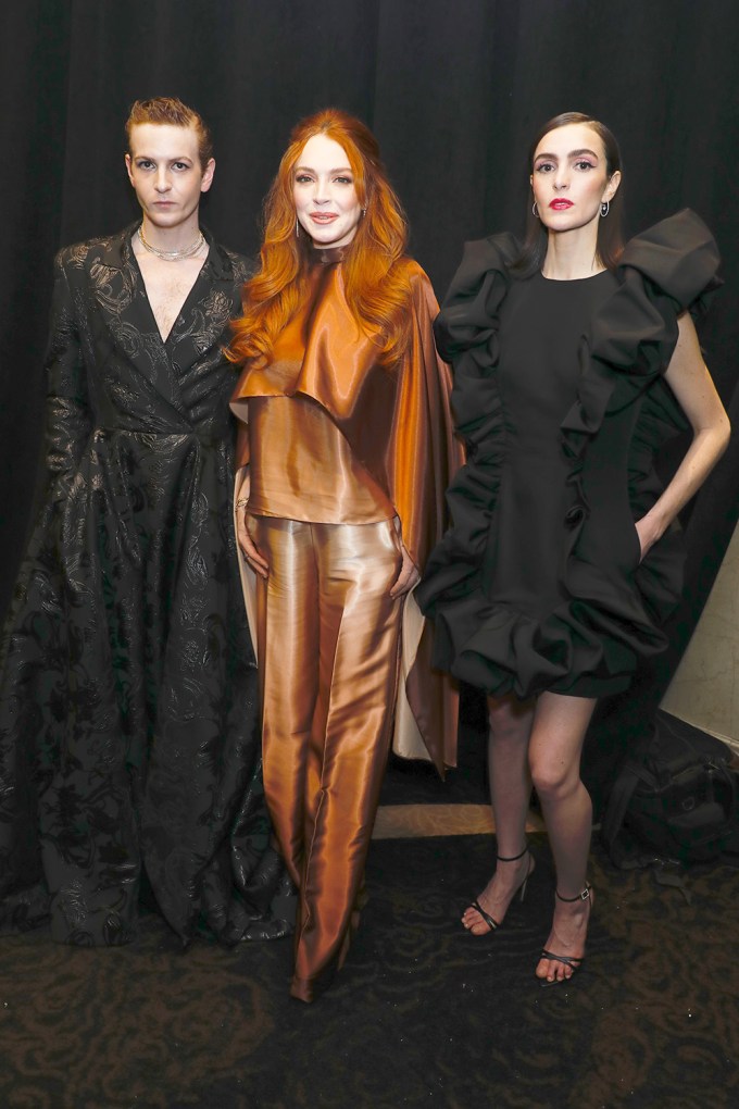 Lindsay, Dakota & Ali Lohan at Christian Siriano show