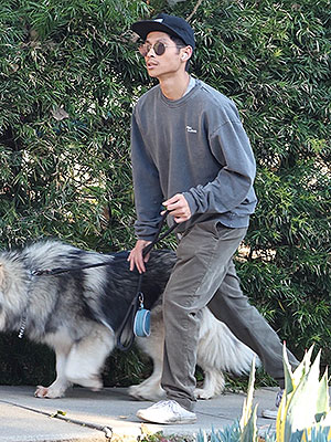 Pax Jolie-Pitt and dog