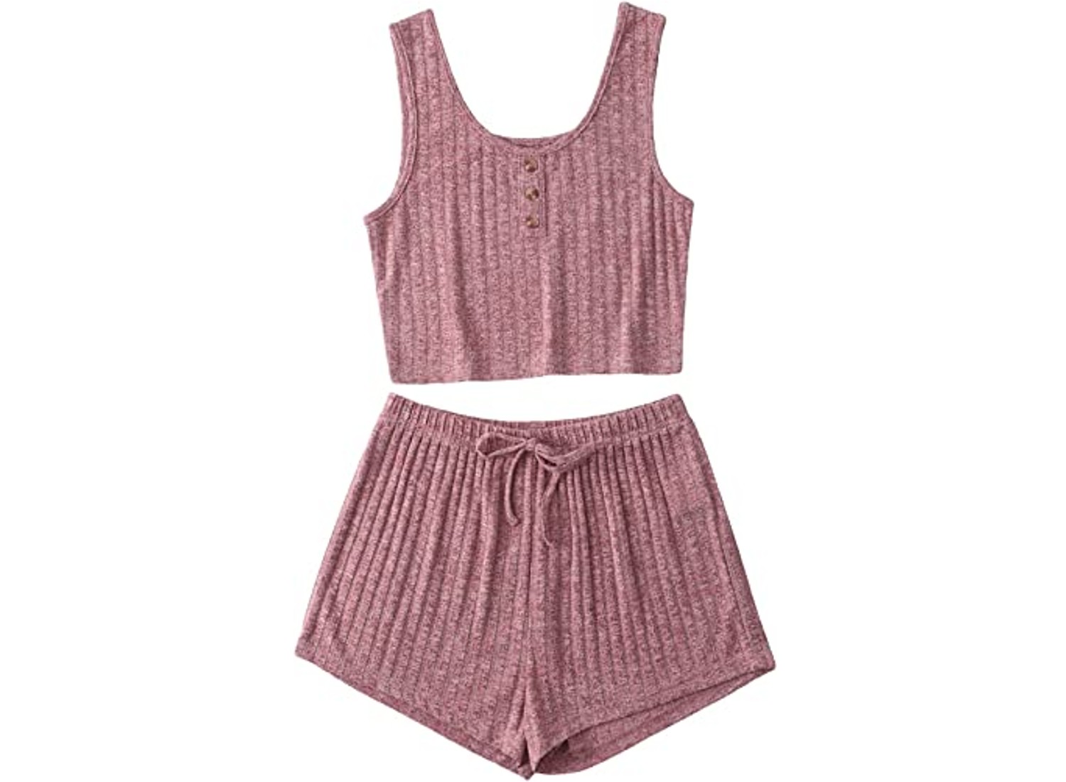 Ribbed Knit Tank & Shorts Pajama Set