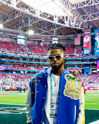 Buffalo Bills' Damar Hamlin walks the field before the NFL Super Bowl 57 football game between the Kansas City Chiefs and the Philadelphia Eagles, in Glendale, Ariz
Super Bowl Football, Glendale, United States - 12 Feb 2023