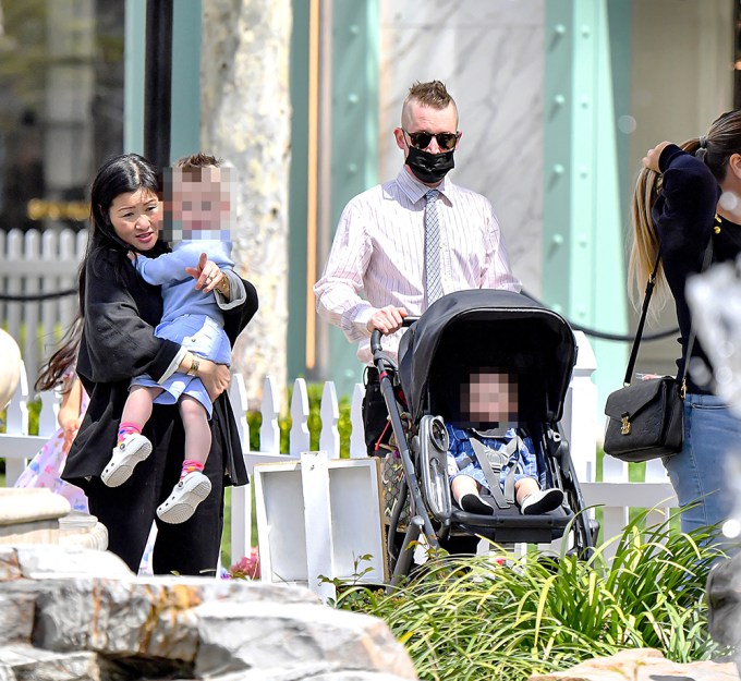 Macaulay Culkin & Brenda Song with their sons