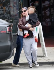 Los Angeles, CA  - *EXCLUSIVE*  - The family made an outing of Dakota’s new haircut, however their new baby must have been ‘home alone’ as it was not with the trio as they left ‘Manly and Sons barber shop’ in Silverlake, CA. 
Macauley wore a Ghostbusters movie tee as he carried out his son with his ‘Travis Bickle’ hair-do!

Pictured: Macaulay Culkin, Brenda Song

BACKGRID USA 1 MAY 2023 

USA: +1 310 798 9111 / usasales@backgrid.com

UK: +44 208 344 2007 / uksales@backgrid.com

*UK Clients - Pictures Containing Children
Please Pixelate Face Prior To Publication*