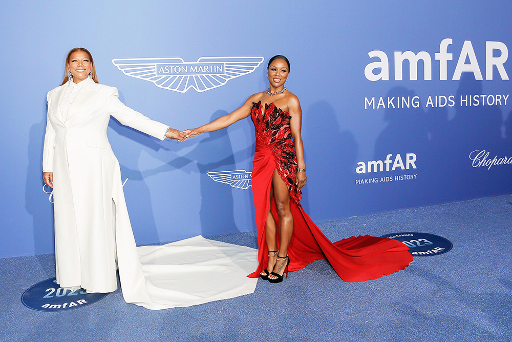 Queen Latifah Holds Hands Eboni amfAR SS