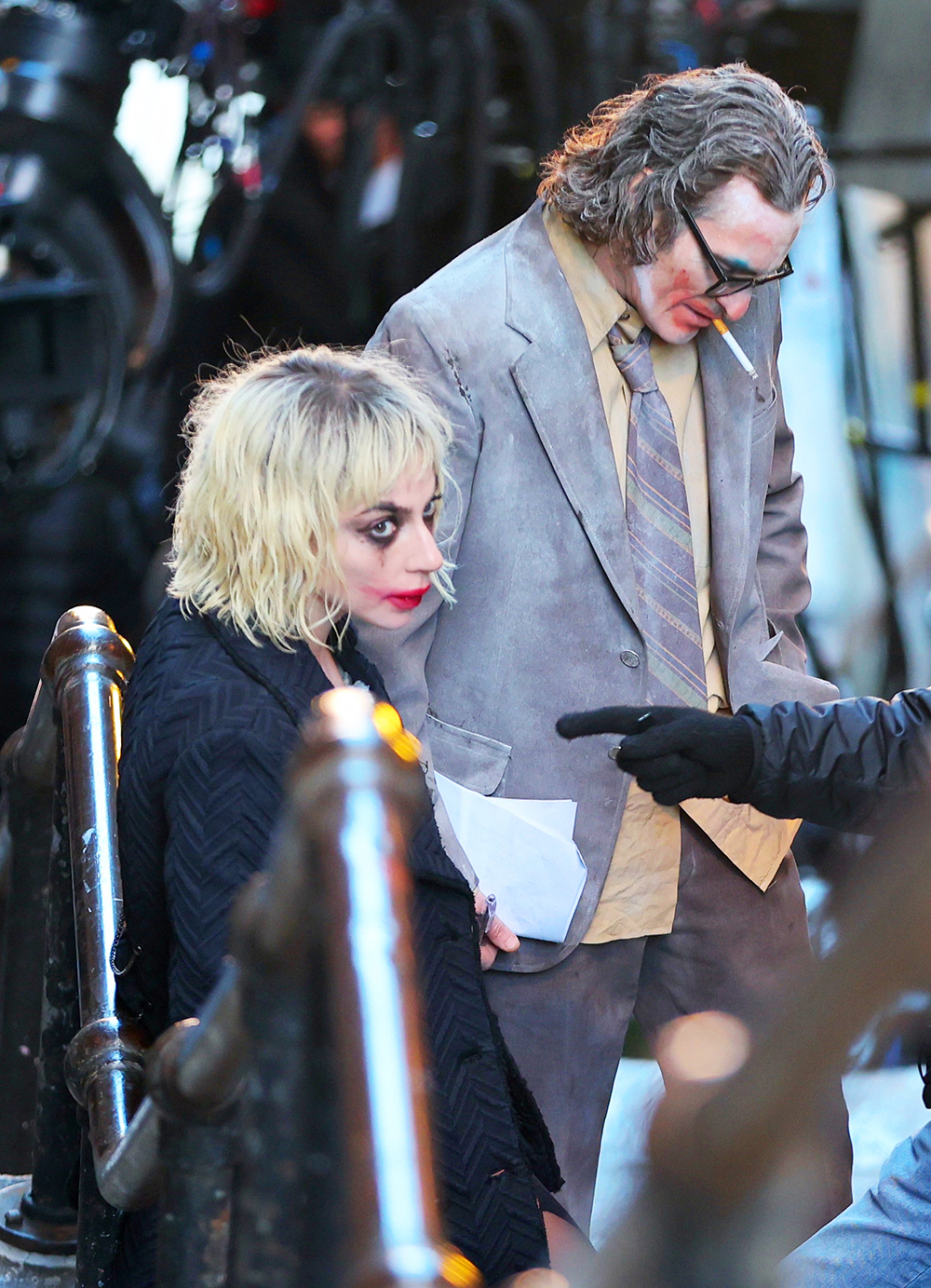 Director Todd Phillips , Lady Gaga and Joaquin Phoenix pictured in their full make up filming at the ‚ÄúJoker: Folie a Deux‚Äù set at the Shakespeare Stairs in the Bronx.

Pictured: Lady Gaga and Joaquin Phoenix
Ref: SPL5535091 030423 NON-EXCLUSIVE
Picture by: Jose Perez / SplashNews.com

Splash News and Pictures
USA: +1 310-525-5808
London: +44 (0)20 8126 1009
Berlin: +49 175 3764 166
photodesk@splashnews.com

World Rights