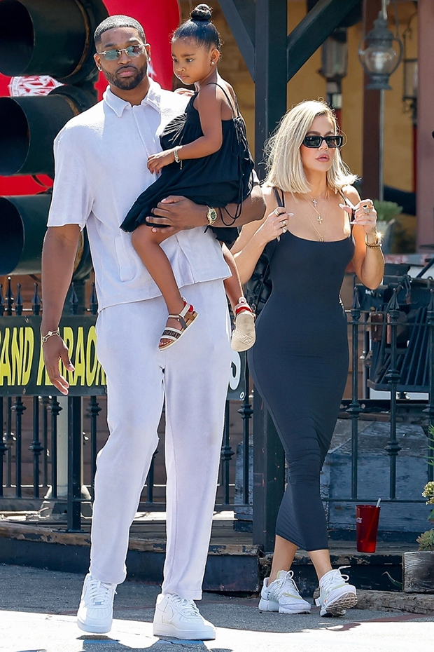 Khloe Kardashian and Tristan Thompson with True