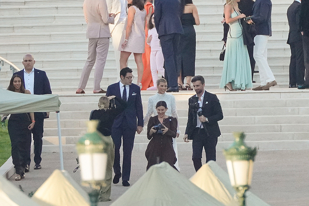 Blushing bride Sofia Richie looks radiant in an elegant white gown as she celebrates her lavish wedding weekend in the French Riviera.