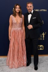 Christine Baumgartner and Kevin Costner
28th Annual Screen Actors Guild Awards, Arrivals, The Barker Hangar, Santa Monica, Los Angeles, USA - 27 Feb 2022