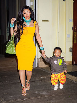 cardi b yellow dress nyc