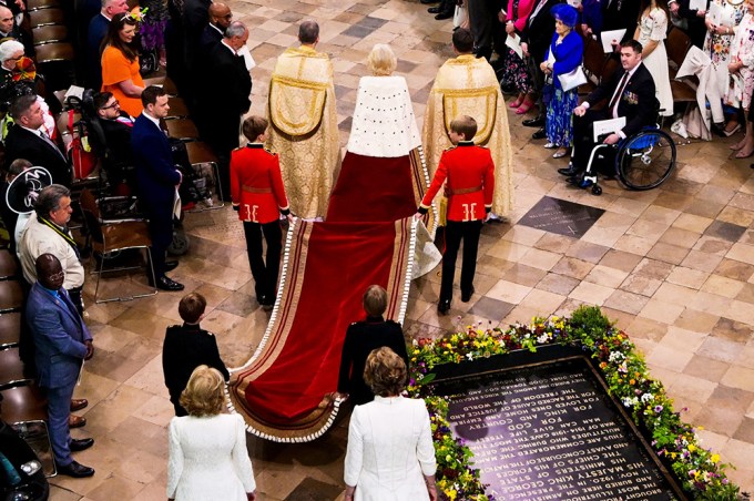 Queen Camilla Arrives At Westminster Abbey