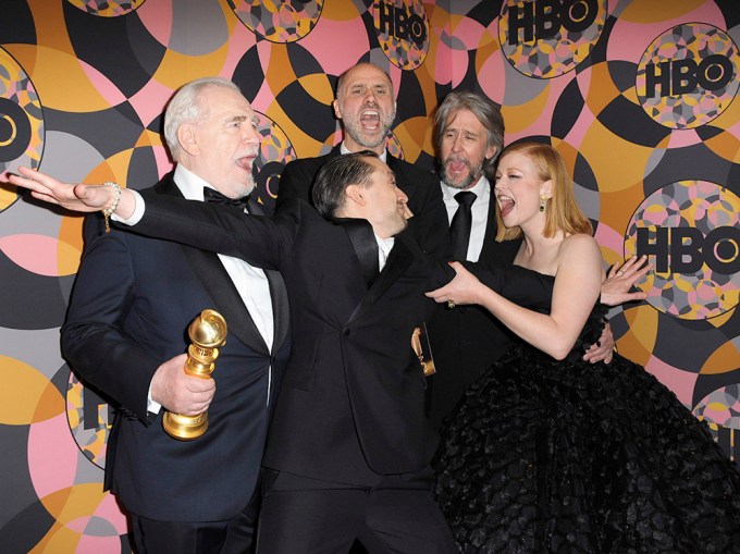 Sarah Snook Celebrating With Her Castmates