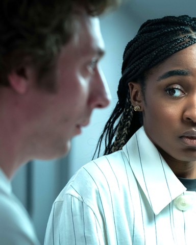 THE BEAR — “Bolognese” — Season 2, Episode 8 (Airs Thursday, June 22nd) Pictured: (l-r) Jeremy Allen White as Carmen “Carmy” Berzatto, Ayo Edebiri as Sydney Adamu. CR: Chuck Hodes/FX.