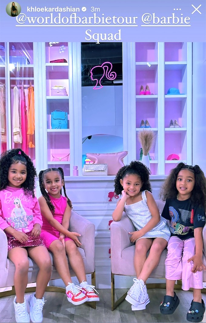 Kim Kardashian, Khloé Kardashian, Chicago West, True Thompson, Dream Kardashian and Stormi Webster