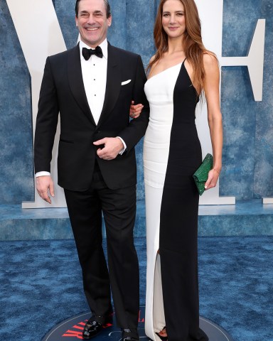 Jon Hamm and Anna Osceola
Vanity Fair Oscar Party, Arrivals, Los Angeles, California, USA - 12 Mar 2023