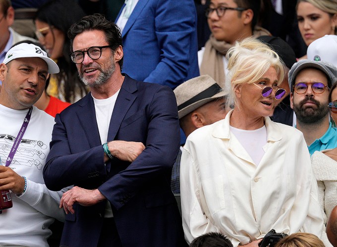 Hugh Jackman & Deborra-Lee Furness standing