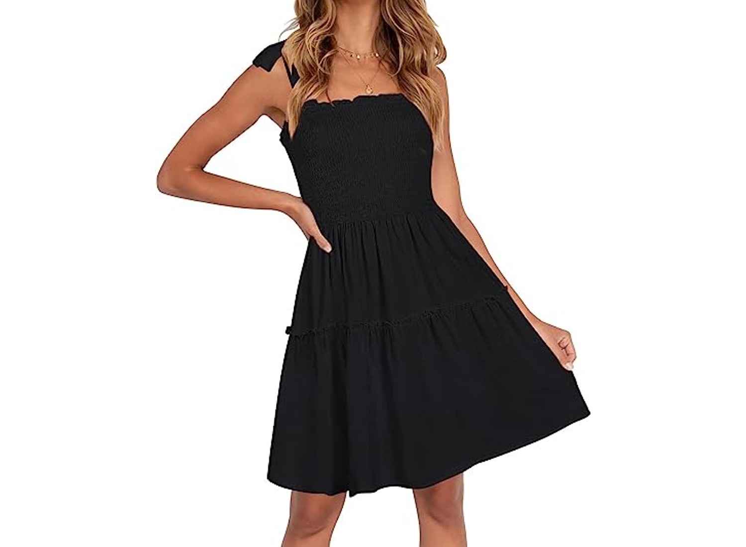 Zesica Ruffle A-Line Swing Mini Dress