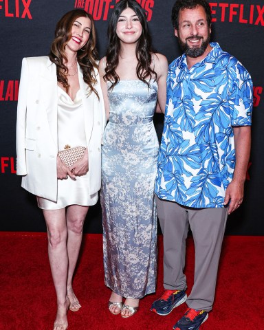 Jackie Sandler, daughter Sadie Sandler and husband Adam Sandler arrive at the Los Angeles Premiere Of Netflix's 'The Out-Laws' held at Regal LA Live on June 26, 2023 in Los Angeles, California, United States.
Los Angeles Premiere Of Netflix's 'The Out-Laws', Regal La Live, Los Angeles, California, United States - 26 Jun 2023