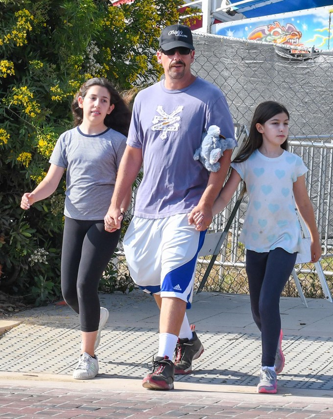 Adam Sandler With His Daughters