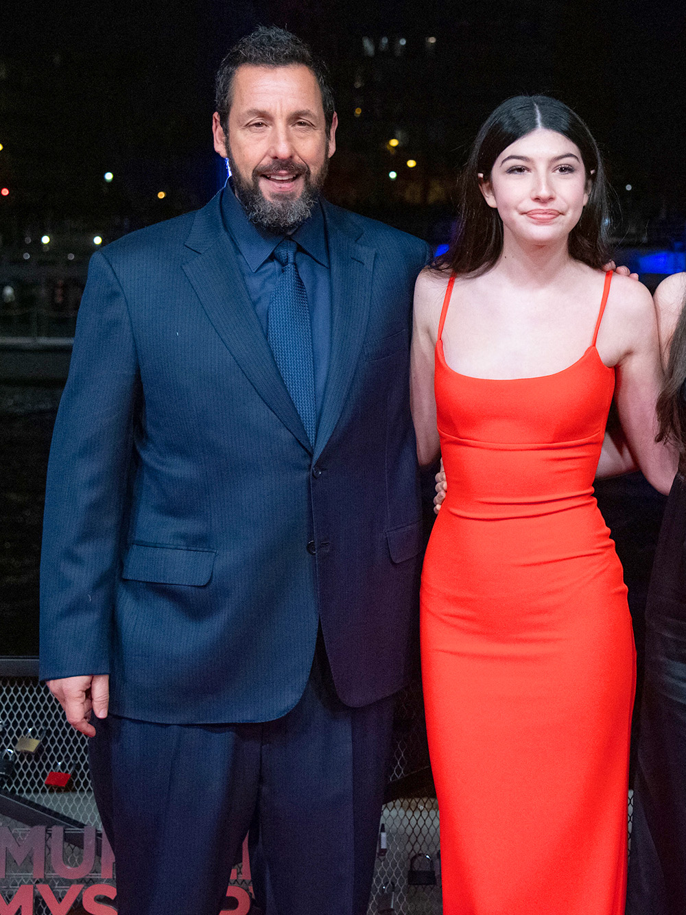 Adam Sandler, Sunny Sandler, Sadie Madison Sandler, guest and Jackie Sandler attending the Murder Mystery 2 Premiere on March 16, 2023.Murder Mystery 2 Premiere, Paris, France - 16 Mar 2023