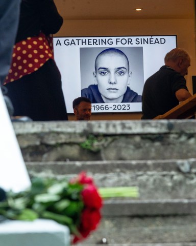 The London Irish Centre in Camden North London held a private evening for people to gather top remember Sinead O'Connor who sadly died on Wednesday 26th July 2023.
Sinead O'Connor memorial, London, UK - 27 Jul 2023