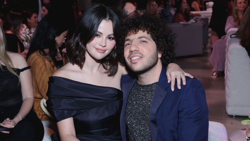 LOS ANGELES, CALIFORNIA - OCTOBER 24: (L-R) Selena Gomez and Benny Blanco attend the Second Annual Rare Impact Fund Benefit Supporting Youth Mental Health, hosted by Selena Gomez, at Nya Studios on October 24, 2024 in Los Angeles, California. (Photo by Amy Sussman/Getty Images)