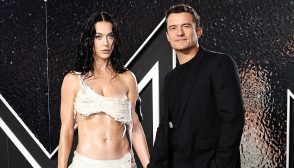 ELMONT, NEW YORK - SEPTEMBER 11: (L-R) Katy Perry and Orlando Bloom attend the 2024 MTV Video Music Awards at UBS Arena on September 11, 2024 in Elmont, New York. (Photo by Jamie McCarthy/WireImage)