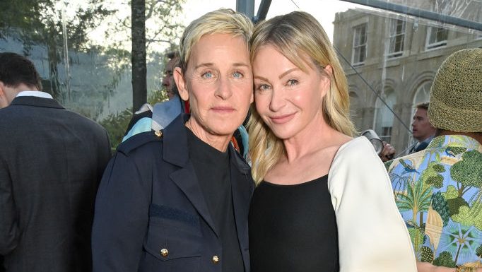 BANBURY, ENGLAND - JUNE 03: Ellen DeGeneres and Portia de Rossi attend the unveiling of RH England, The Gallery at the Historic Aynho Park, marking the brand’s international launch with a first of its kind design & hospitality destination, on June 3, 2023 in Banbury, England. (Photo by Dave Benett/Getty Images for RH)