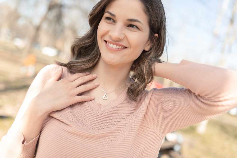 highly rated silver heart necklace