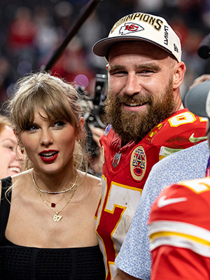 Taylor Swift and Travis Kelce at Super Bowl LVIII