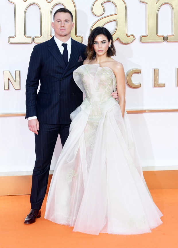 LONDON, ENGLAND - SEPTEMBER 18: Channing Tatum and Jenna Dewan Tatum attend the UK premiere of 'Kingsman: The Golden Circle' at Odeon Leicester Square on September 18, 2017 in London, England. (Photo by Rune Hellestad - Corbis/Corbis via Getty Images)