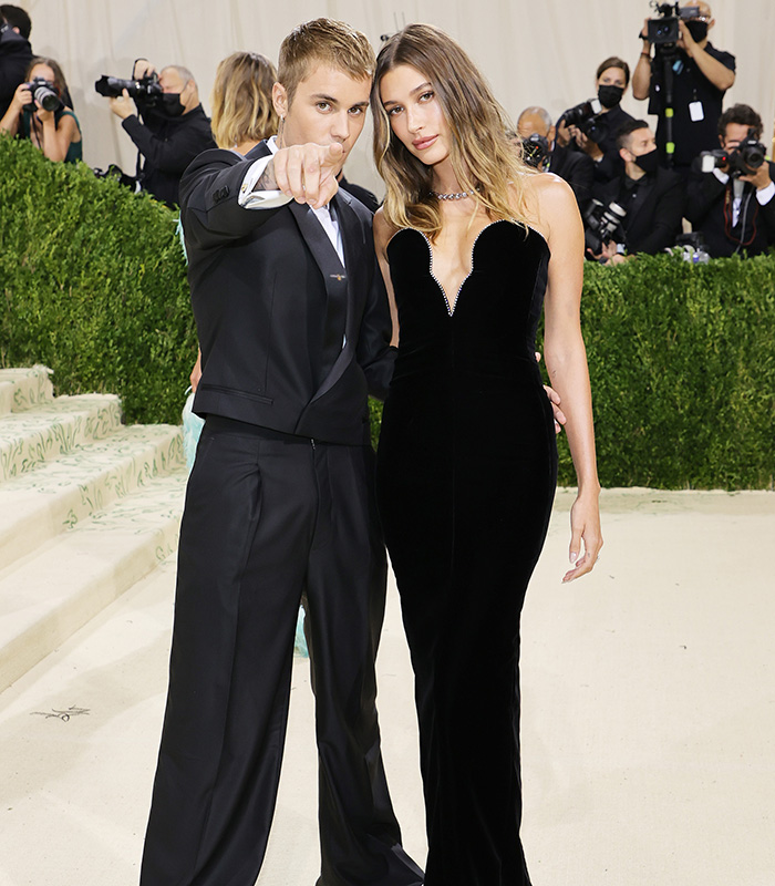 Justin Bieber and Hailey Bieber on the red carpet