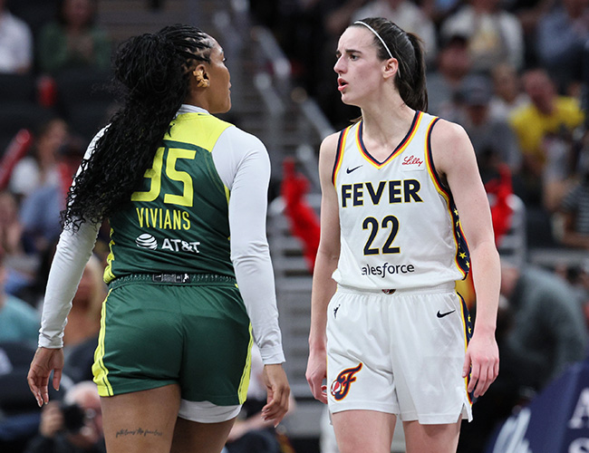 Victoria Vivians and Caitlin Clark