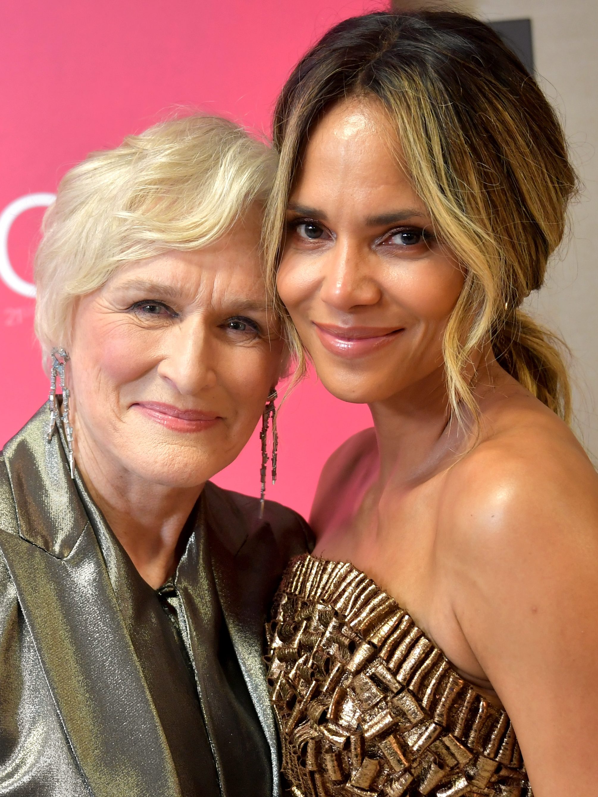 BEVERLY HILLS, CA - FEBRUARY 19:  Glenn Close (L) and Halle Berry attend The 21st CDGA (Costume Designers Guild Awards) at The Beverly Hilton Hotel on February 19, 2019 in Beverly Hills, California.  (Photo by Amy Sussman/Getty Images for CDGA)