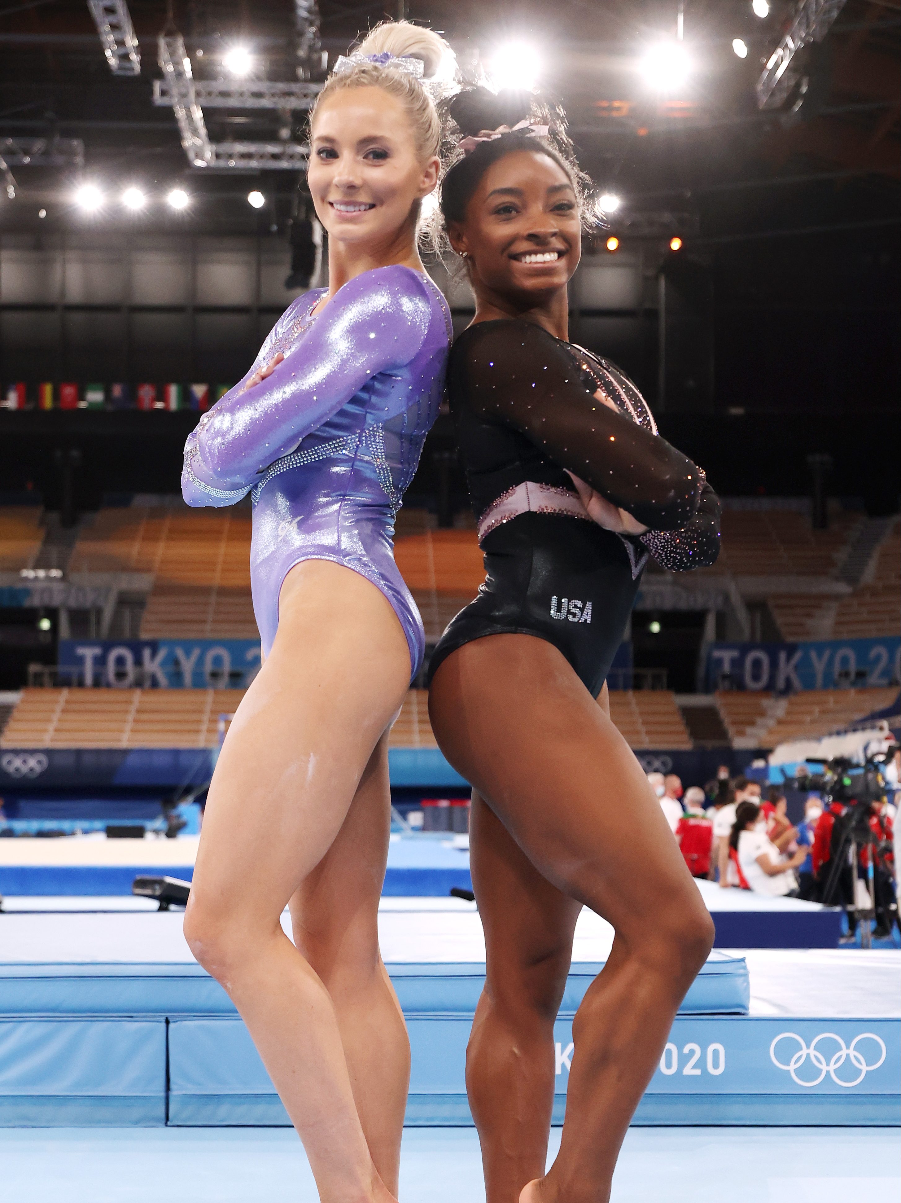 MyKayla Skinner and Simone Biles of Team United States pose for a picture